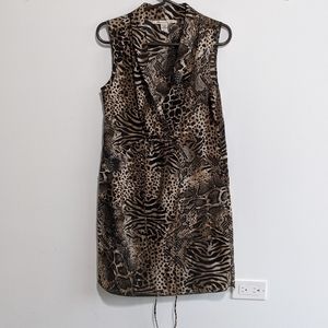 Animal print mini mock-wrap
